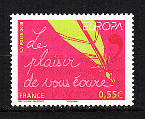 Франция, 2008, Европа, Письмо, 1 марка